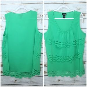 Lane Bryant Sleeveless Layered Riffle Top Size 18